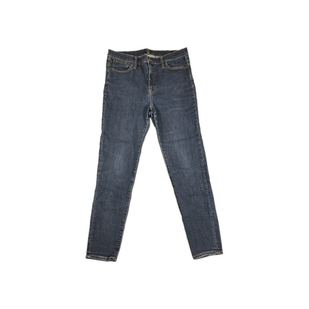 J.Crew 10" High Rise Skinny Jeans Womens Size 33 Dark Blue Stretch Denim C14